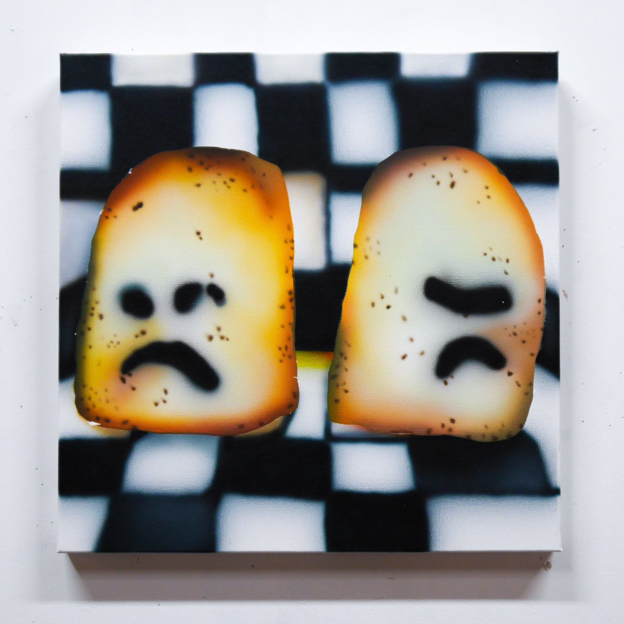  “unkind bread I”, acrylic on canvas, 20 x 20 x 1.5 inches, 2022 