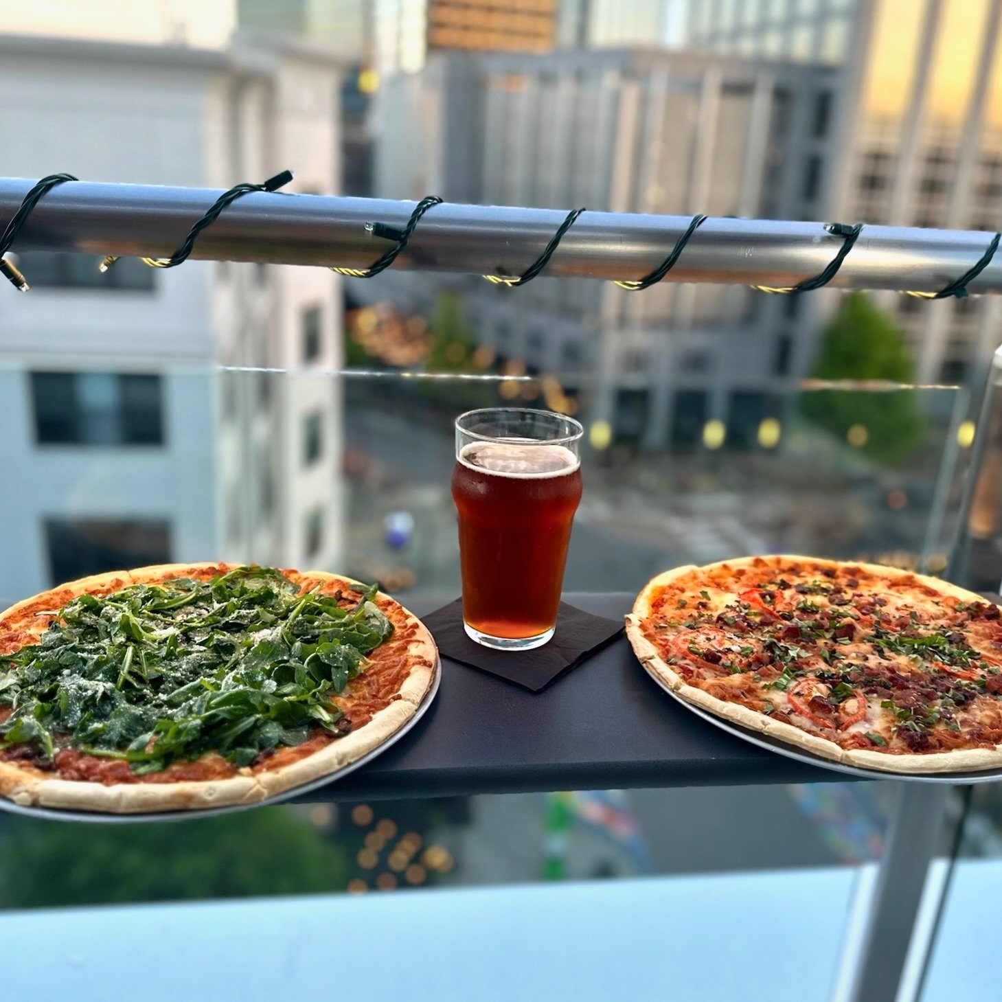 It&rsquo;s a Gimme, Gimme that sunshine&hellip; pizza and a beer kinda night! ☀️🍕🍺

Come up and join us on the 7th floor of @achotelraleigh  before or after music in the park, we&rsquo;re open until 11pm 
&bull;
&bull;

📍 AC HOTEL
Level7 Rooftop B