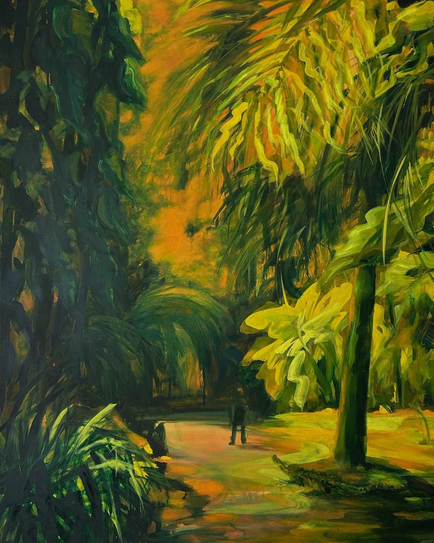 &lsquo;See you later&rsquo; is from my series Miami parks. 
When life gives you alligators, just remember: it&rsquo;s all about perspective. Always check your six! 🐊🎨🌴🌱🌳🦜

&lsquo;See you later&rsquo;, oil on canvas, 120 x 90 cm

#miamivibes #wi