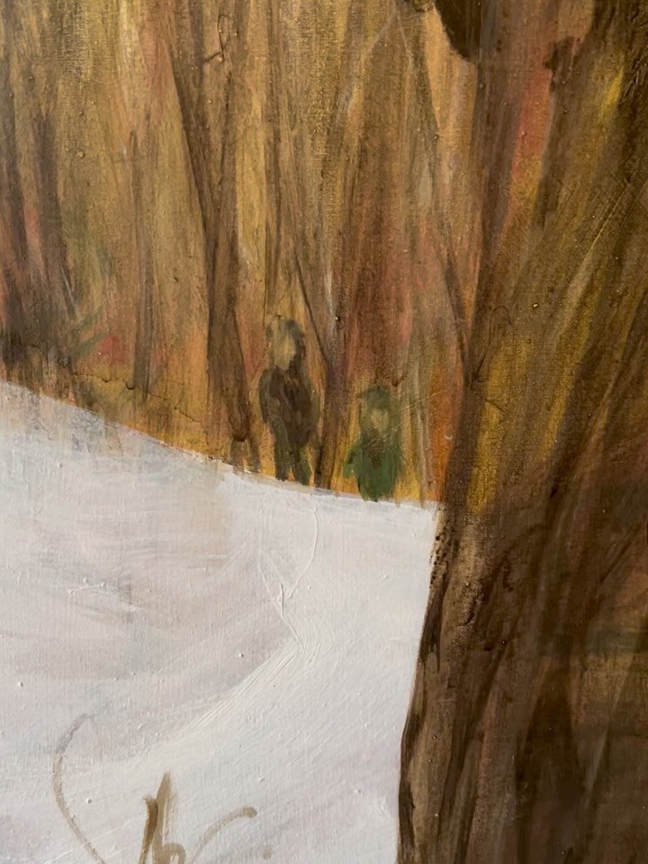 This is a reminder that things are not what they seem.

Winter Walk
150 x 120 cm, acrylic on canvas

#twinpeaks #landscapeart #springsnow #owlsarenotwhattheyseem #winterwalks