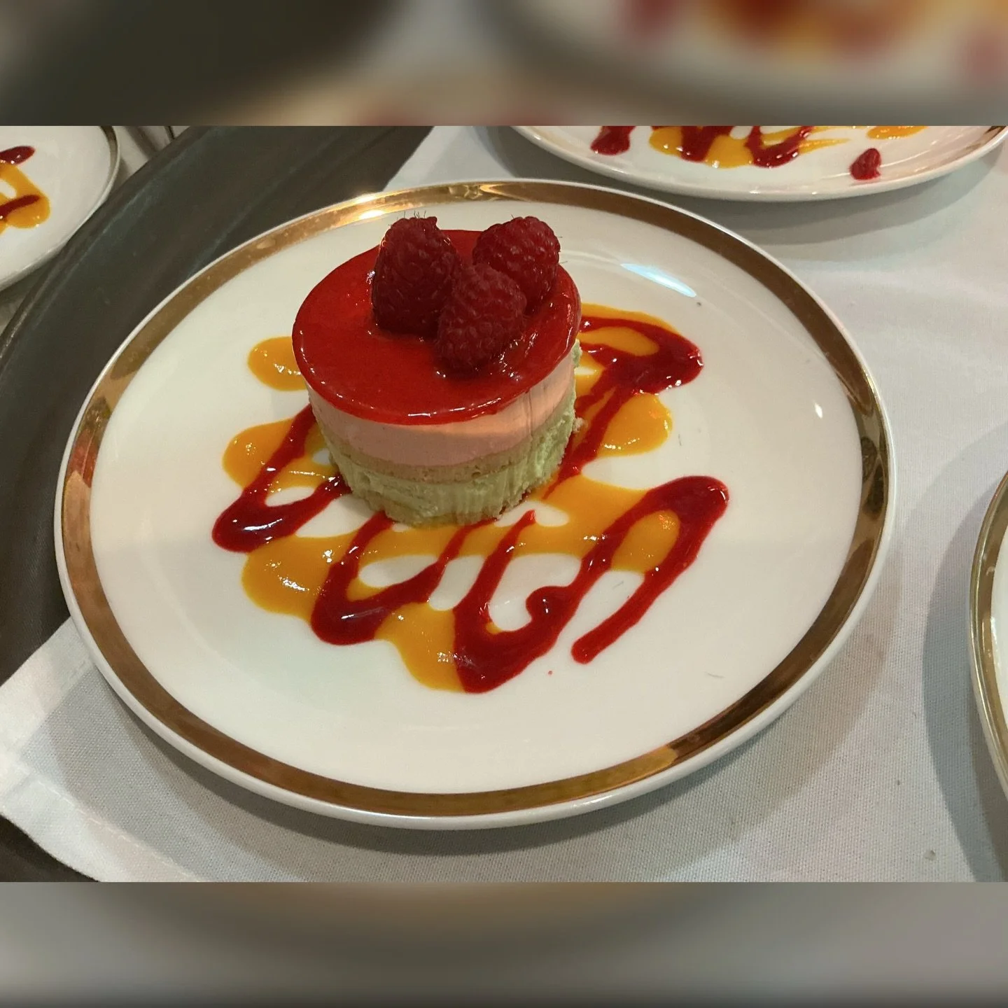 Feelin&rsquo; berry good about our raspberry pistachio mousse! 
&bull;
&bull;
&bull;
#merrimackvalley #merrimackvalleyevents #simplyelegantcatering #mousse #desserts