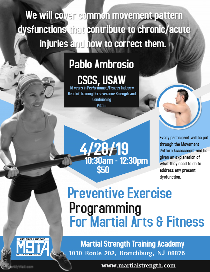 Preventive Exercise Programming for Martial Arts & Fitness