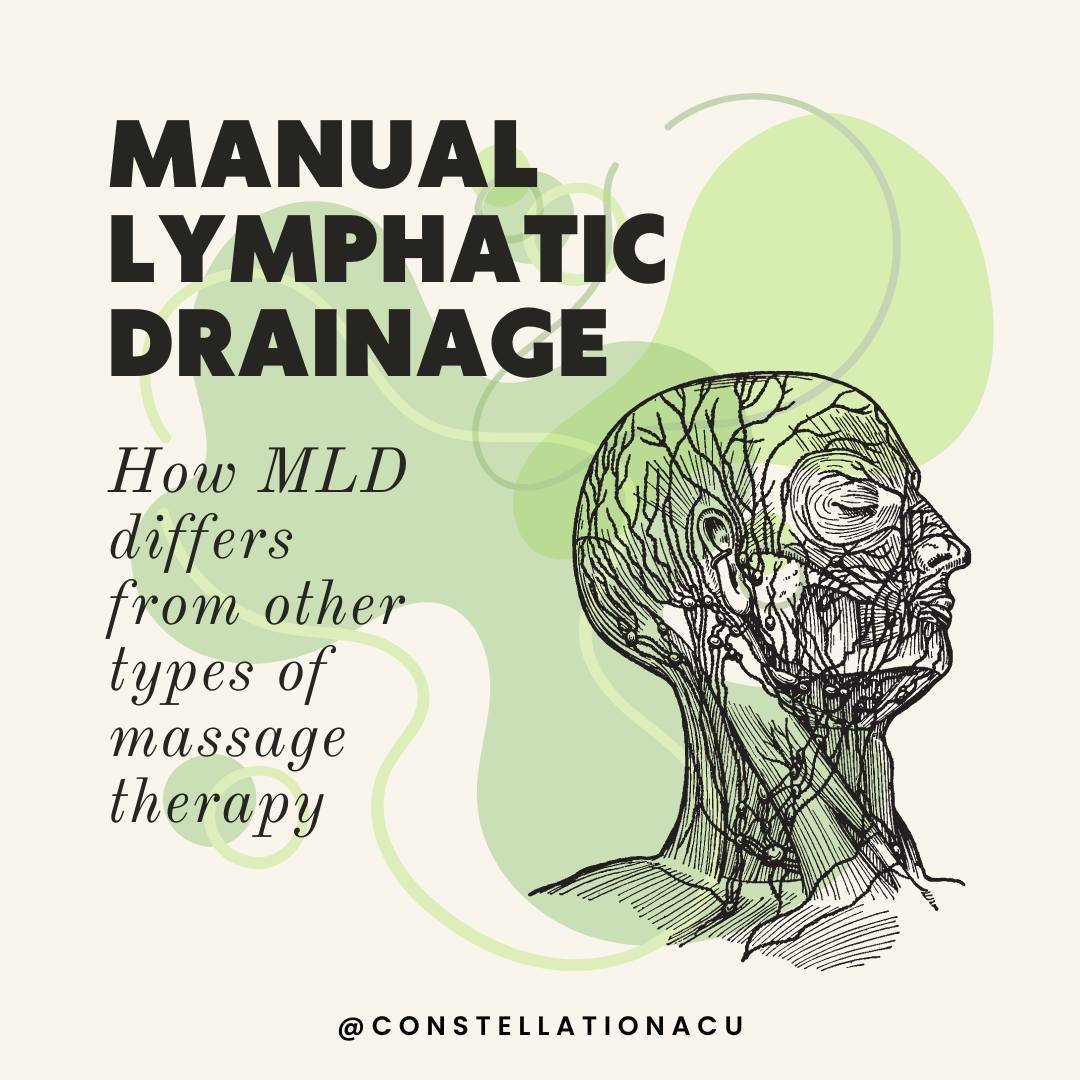 Ever wondered what sets Manual Lymphatic Drainage (MLD) apart from other types of massage like deep tissue or neuromuscular therapy? Here are five ways that MLD is unique from other types of massage! ⁠
⁠
🌟 Focus on Lymphatic System: While techniques