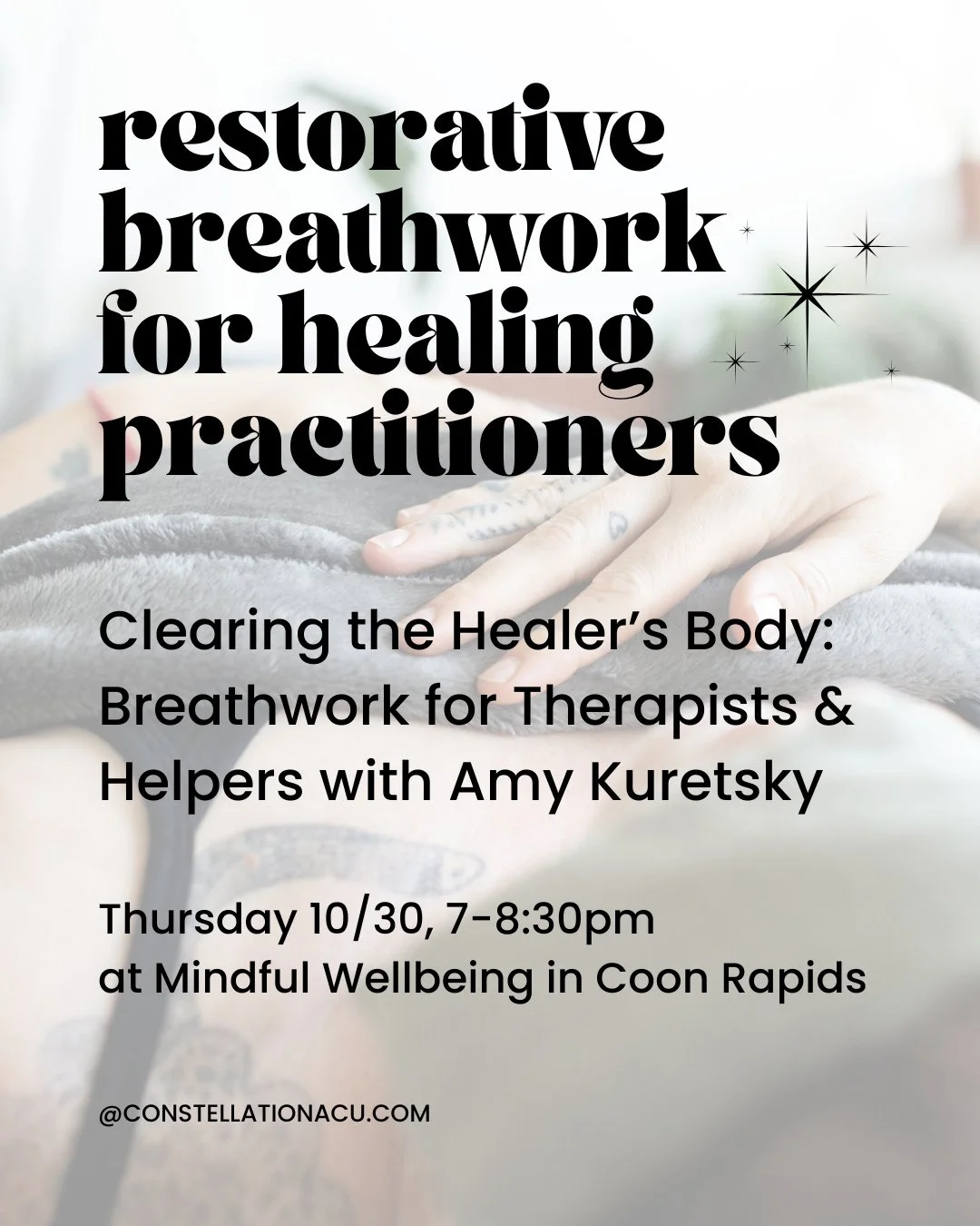"Breathwork with Amy has literally been life changing for me! I recommend it to my loved ones as well as clients. It a powerful modality for moving big energy, held by a deeply skilled practitioner. Couldn't more strongly recommend!" -breat