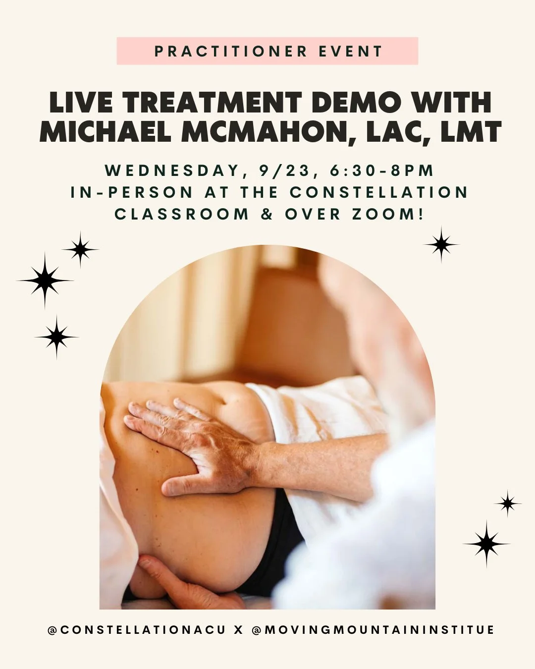 Hey practitioners, do you miss clinical theaters and treatment demos like we had in school? Yeah, we do too! Seeing how another practitioner combines skills they have developed can free us up to explore our own creativity in our work, introduce us to