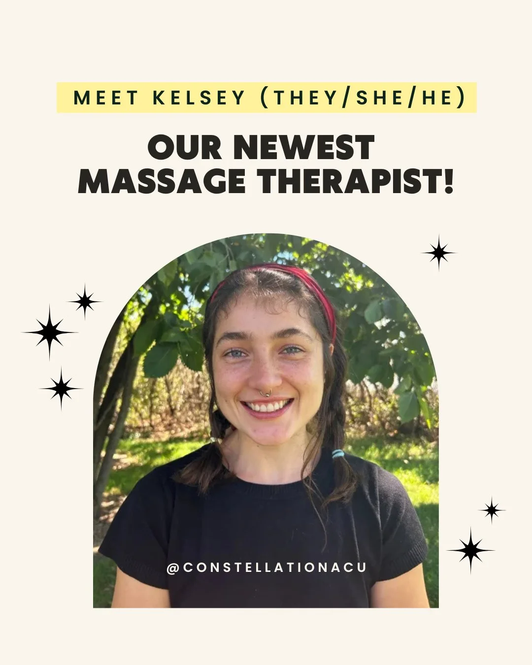 Meet Kelsey, one of our newest massage therapists! ⁠
⁠
Kelsey (they/them, she/her, he/him) received their Diploma in Massage Therapy from Minnesota State Community and Technical College Wadena, where they learned Swedish/relaxation, deep tissue, spor