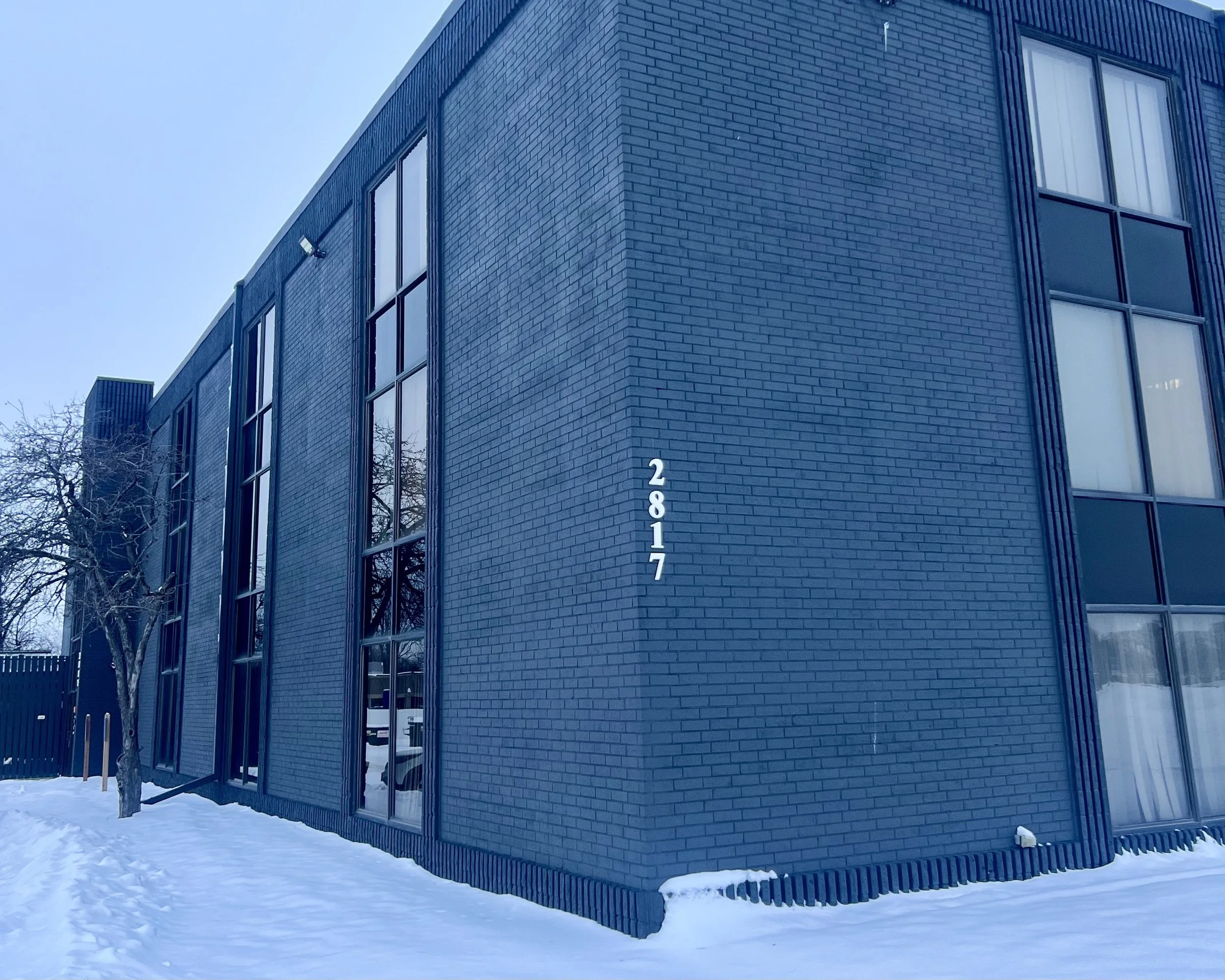 a black brick building