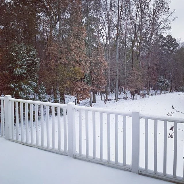 I hate snow. But yay to my first snowfall as a homeowner!
.
Granted, I forgot to buy ice melt and a shovel (more so, I didn&rsquo;t listen to my mother and was too lazy) and @keepingupwith_kai_ already has cabin fever...
.
But yay, scenic view from b