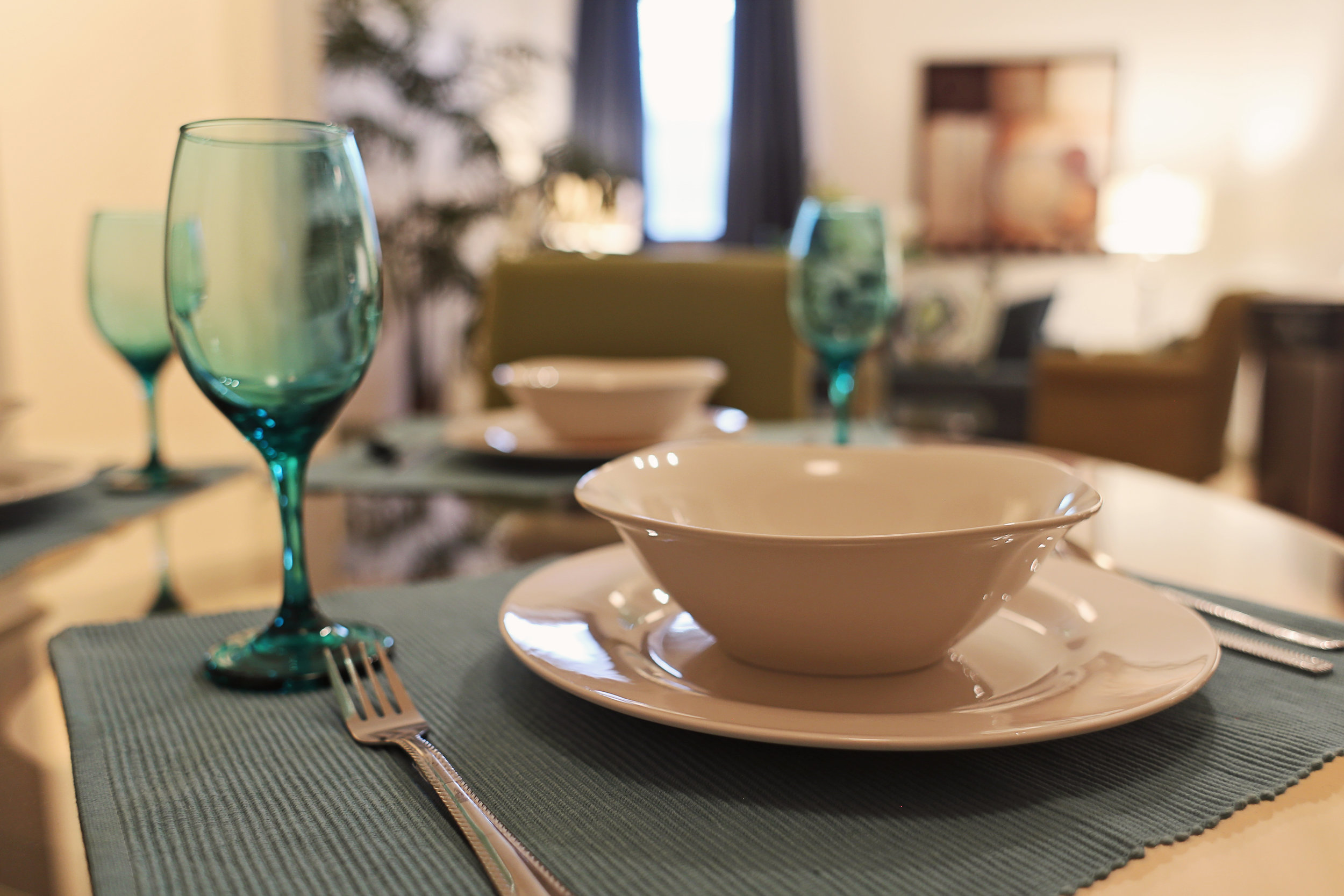 Douglass Model Apartment table setting.jpg