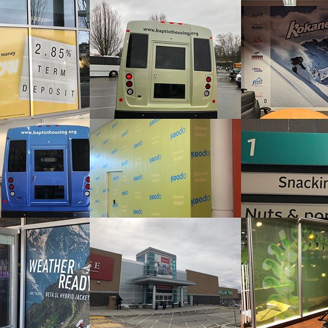 Some of the jobs we have done over the last week. This my anniversary month for my company. 16th year of being a specialized installation company for signage and graphics. I have so many people that have helped through the years and I just want to sa