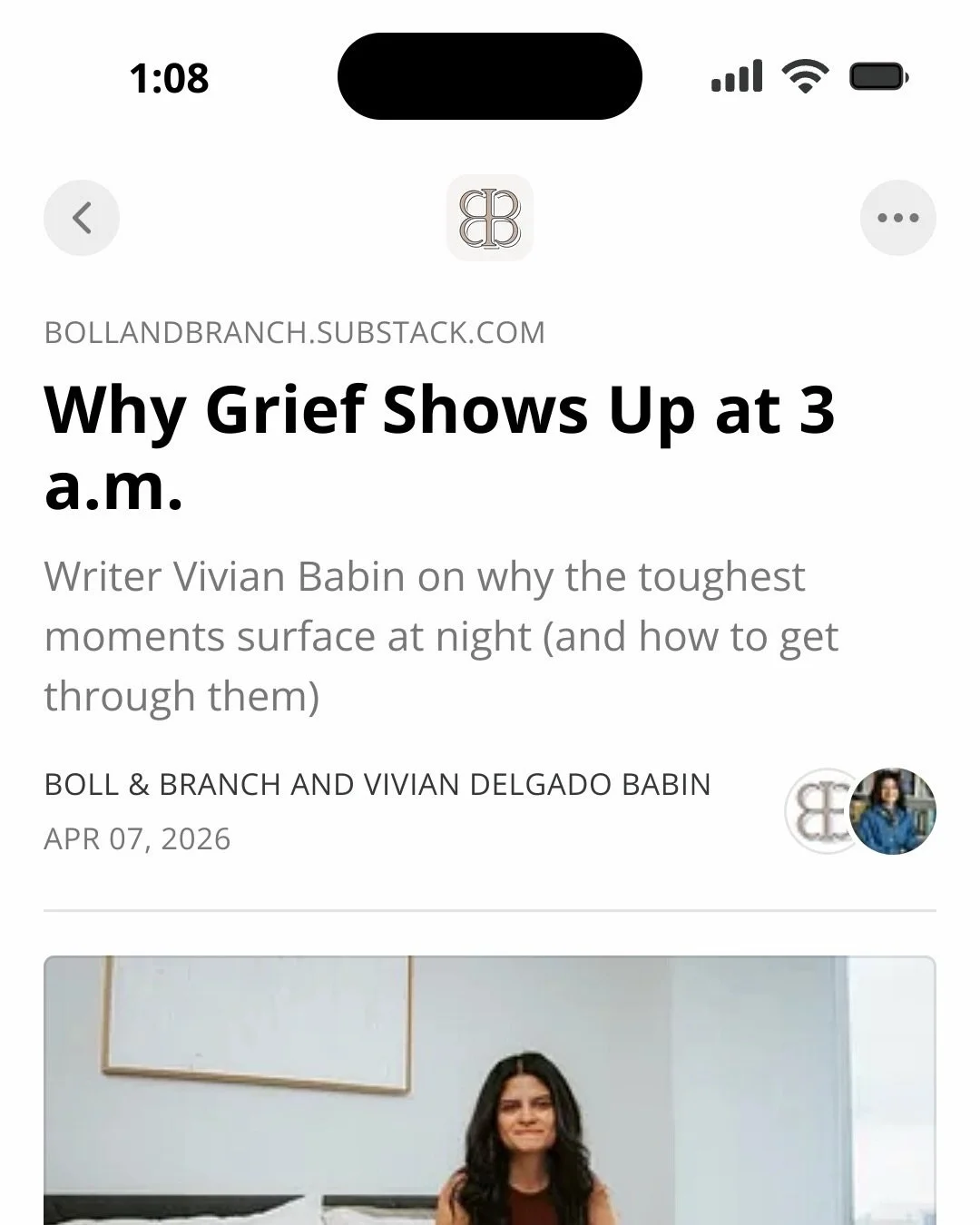 🙌 A big Substack moment for me today. I partnered with @bollandbranch&rsquo;s Substack to write about something I know a lot of us may relate to &mdash; your mind spiraling at 3 a.m., and what to actually do about it. I also put together a bedside r