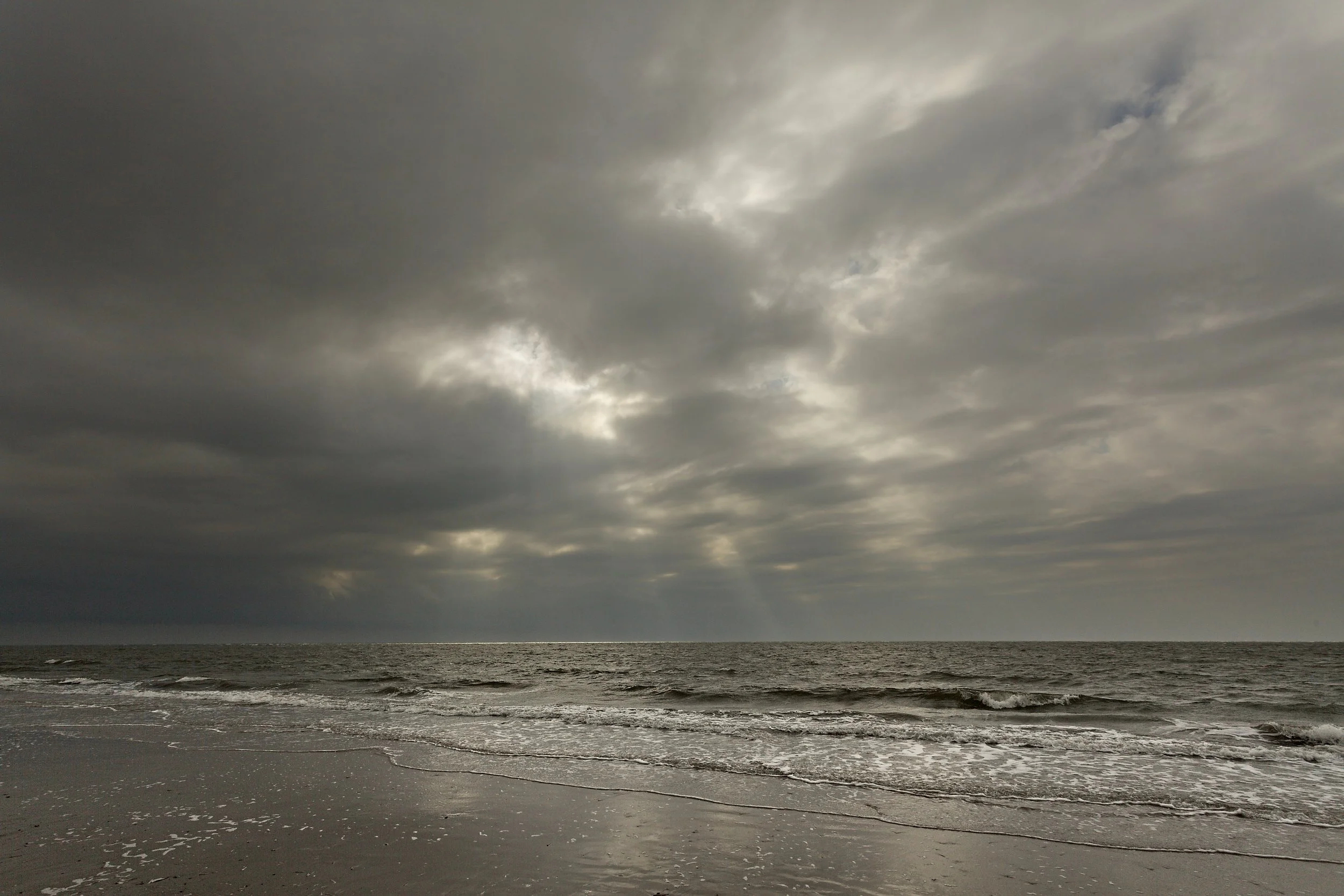 The North Sea calmly sending its waves towards Denmark