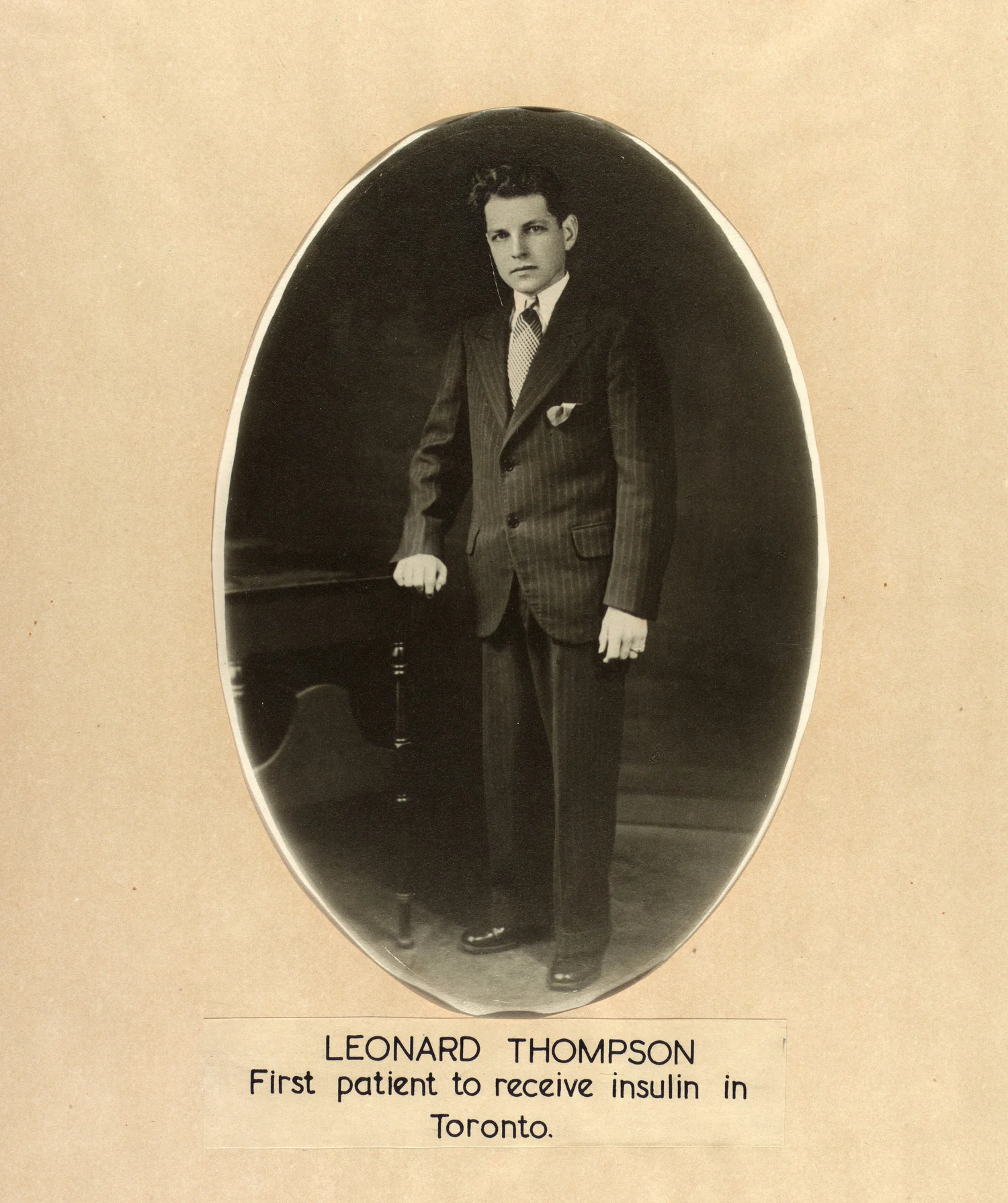 Leonard Thompson as a young man, c. 1930, the first patient to receive insulin in Toronto