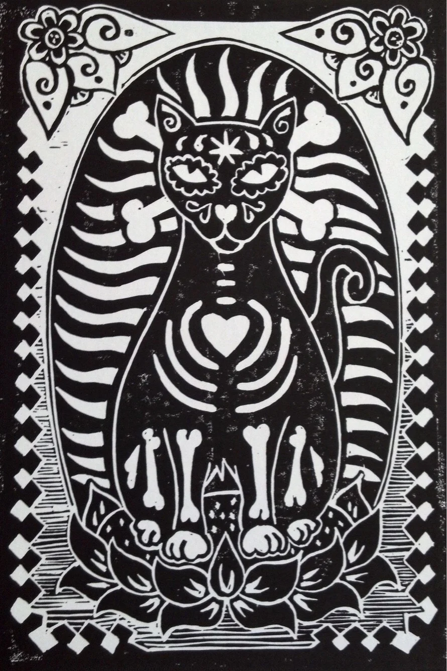 Our Lady of Catalupe Block Print