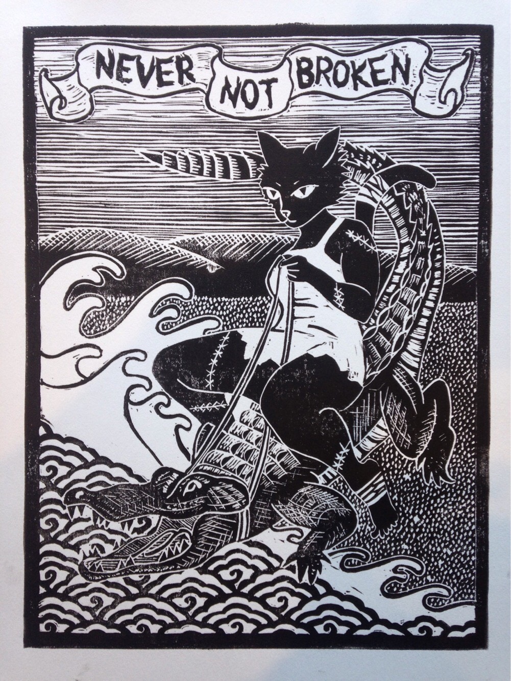 Never Not Broken Block Print