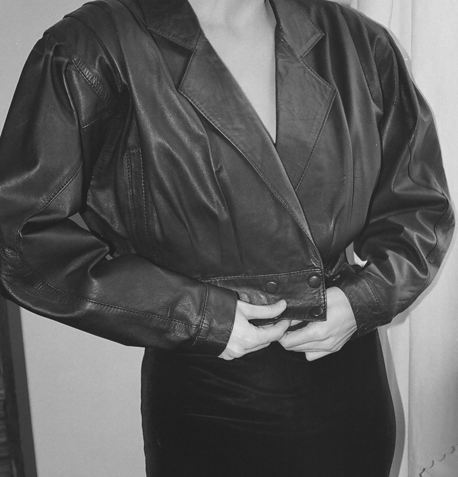 Vintage Cropped Leather Jacket — Lucia Zolea