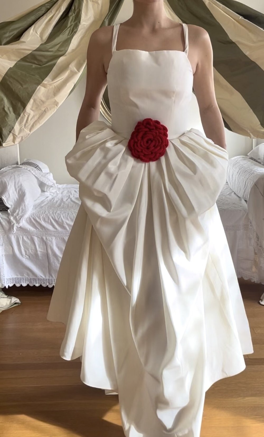 Vintage Victor Costa Taffeta Crochet Rose Appliqu Dress  Lucia Zolea