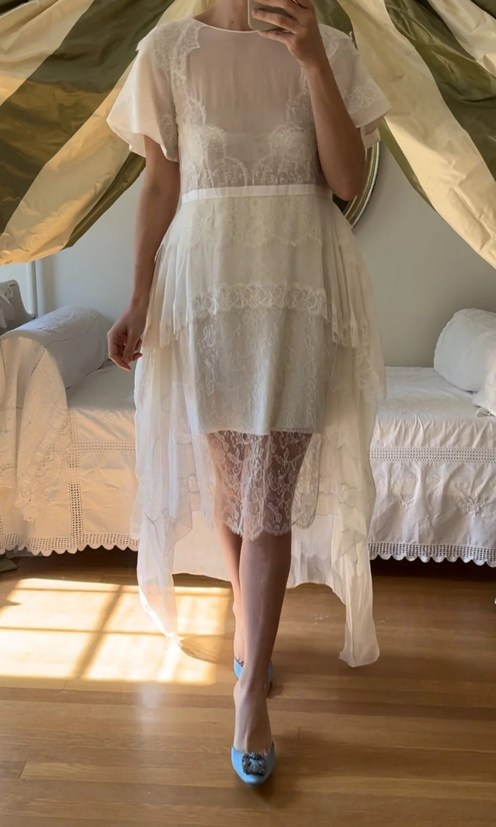 Antonio Berardi Silk Chiffon Floral Chantilly Lace Dress  Lucia Zolea