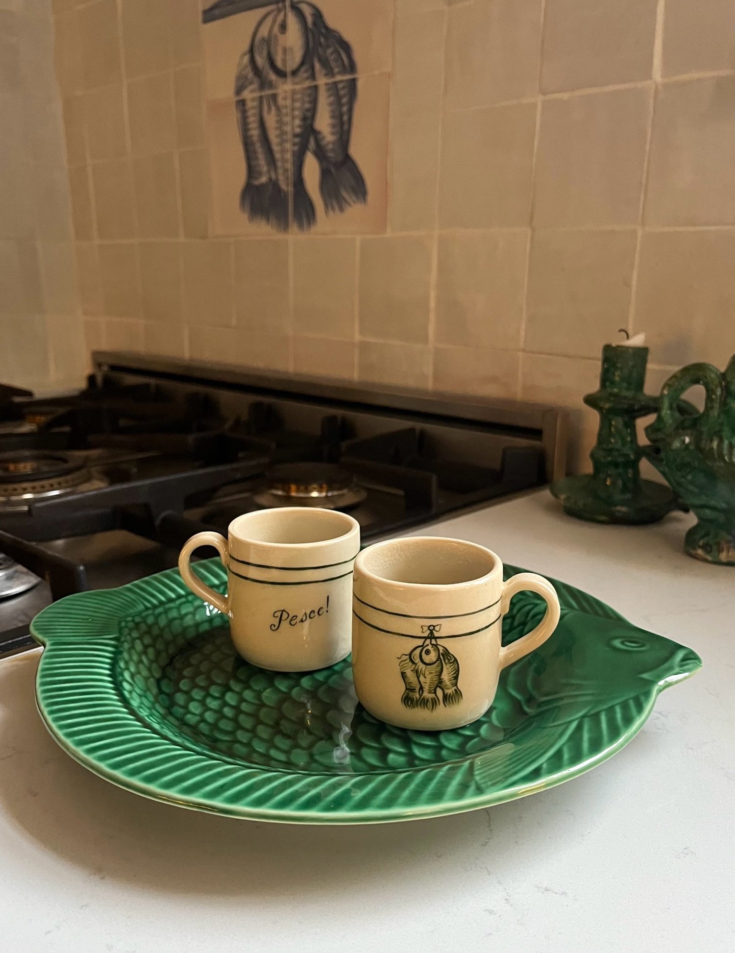 Hand Painted Pesce Espresso Set — Lucia Zolea
