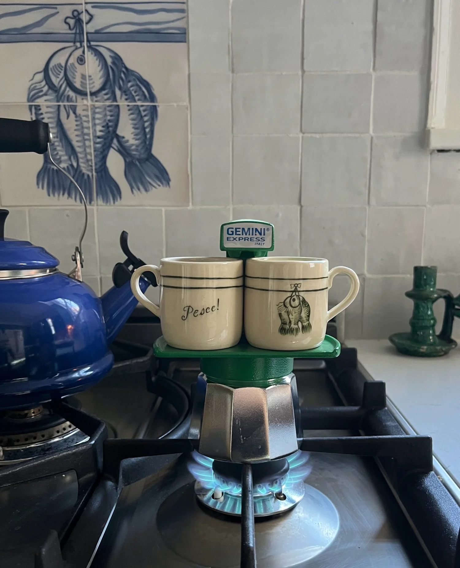 Hand Painted Pesce Espresso Set — Lucia Zolea