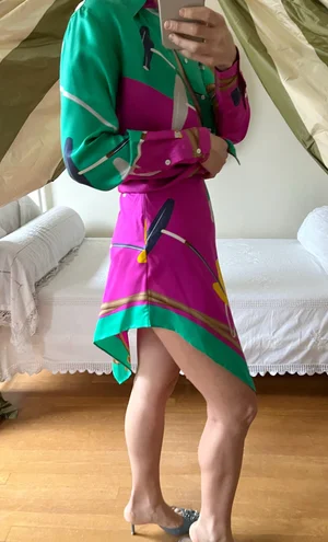 Ralph Lauren Purple Label Pure Silk Jockey Print Skirt Set — Lucia