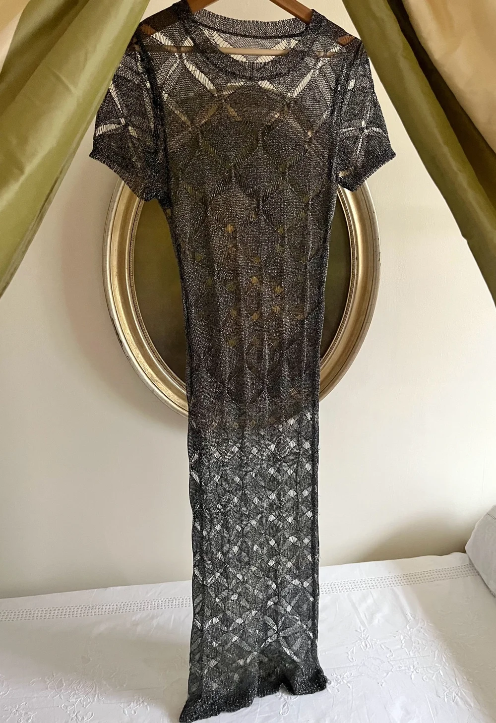 maxi knitted dresse Kiasta Long Sleeve Maxi Dress in Neutral Knit main image 1