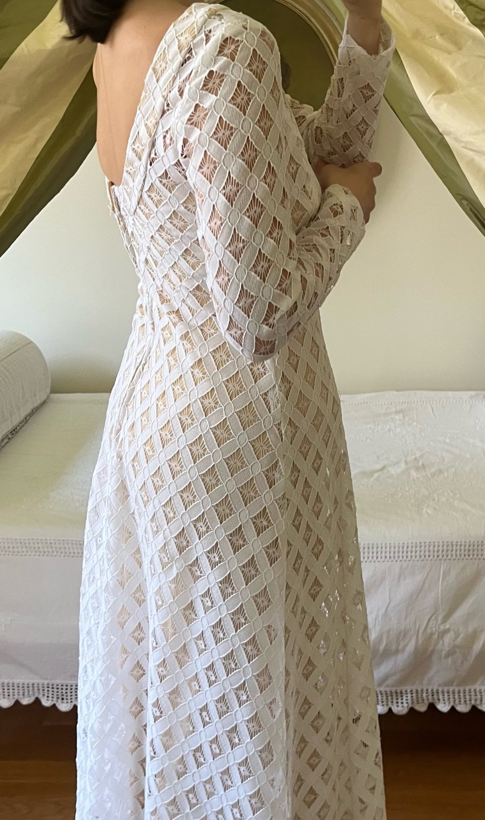 Vintage Crochet Lace Overlay Dress  Lucia Zolea