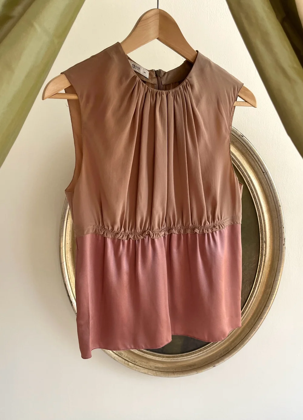 Vintage Prada 2002 Two Tone Pure Silk Top — Lucia Zolea