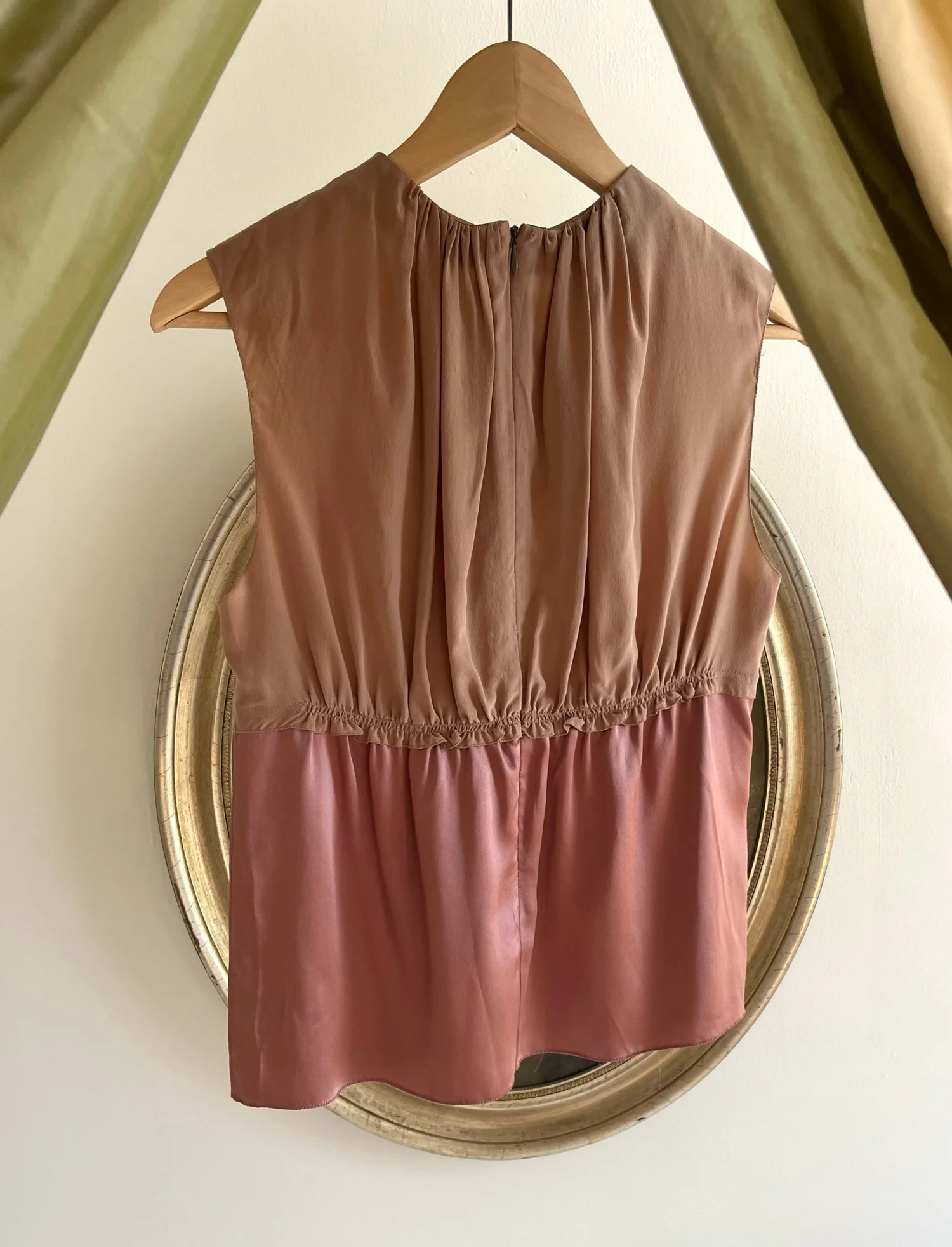 Vintage Prada 2002 Two Tone Pure Silk Top — Lucia Zolea