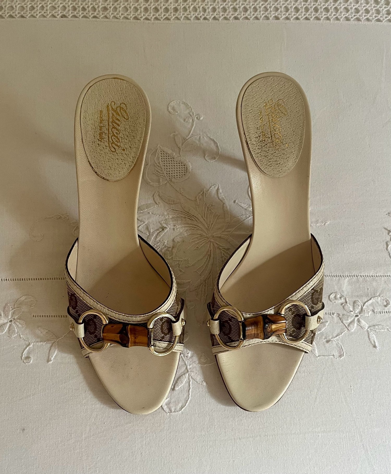 靴 Vintage Gucci Bamboo Horsebit Sandals 38 Vintage Gucci Bamboo Horsebit Heels — Lucia Zolea
