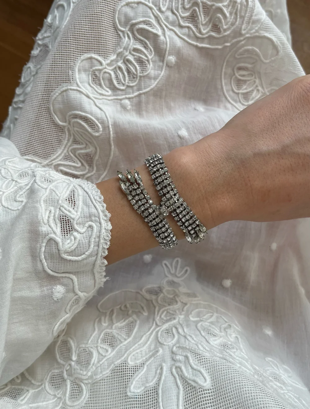 Vintage 1950s Fringed Rhinestone Link Bracelet — Lucia Zolea