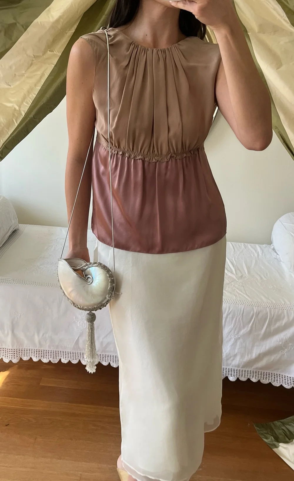 Vintage Prada 2002 Two Tone Pure Silk Top — Lucia Zolea