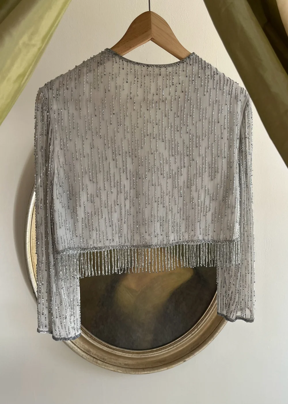 Vintage Silk Chiffon Beaded Fringed Top — Lucia Zolea