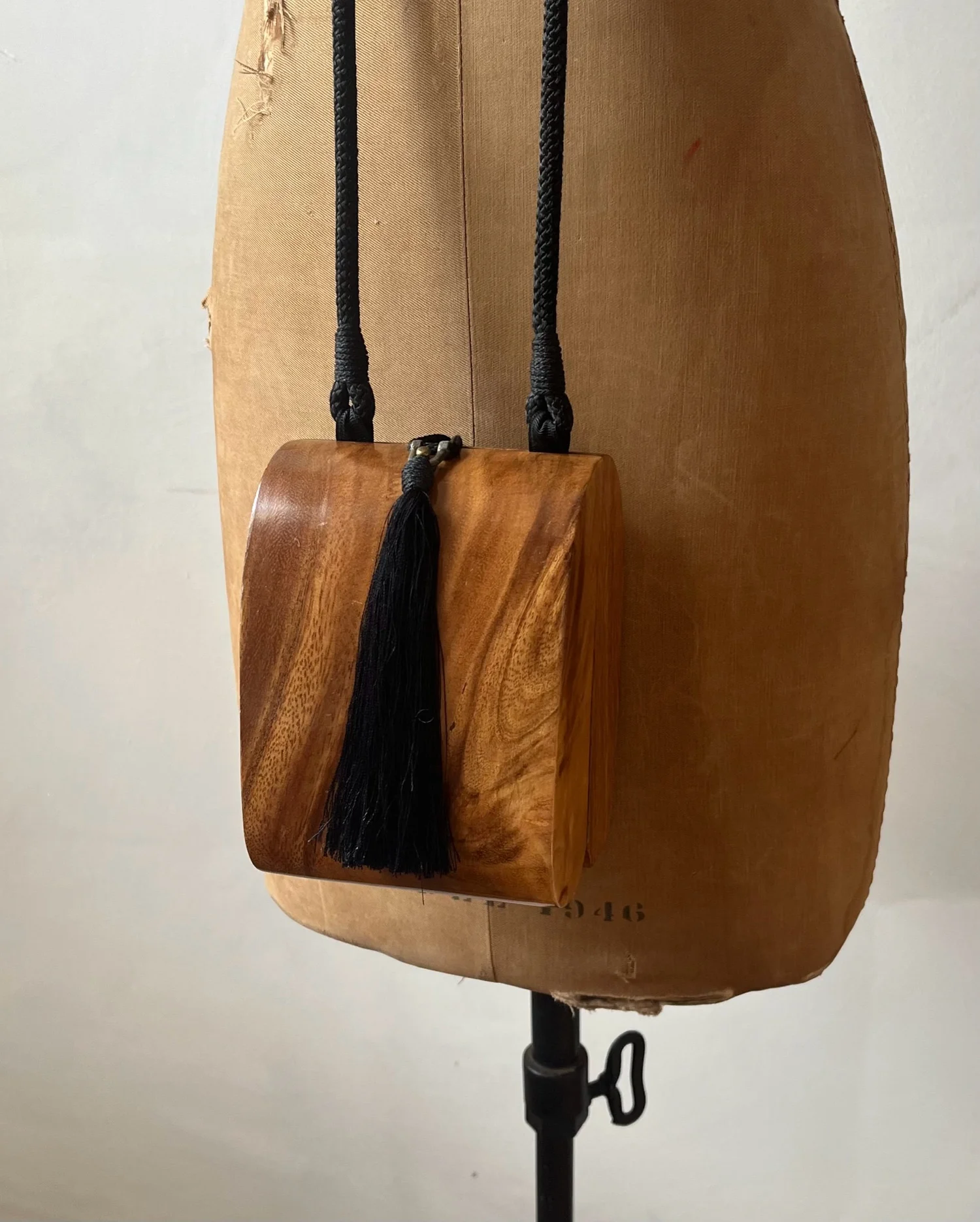 Vintage Timmy Woods Handmade Wooden Tasseled Purse — Lucia Zolea