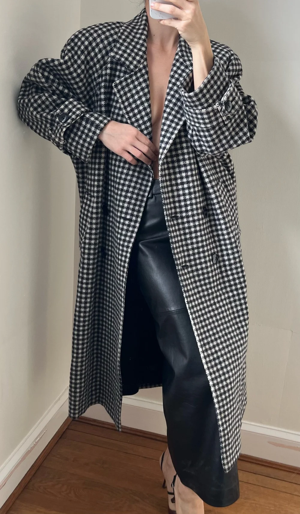 Vintage Houndstooth Wool Coat — Lucia Zolea