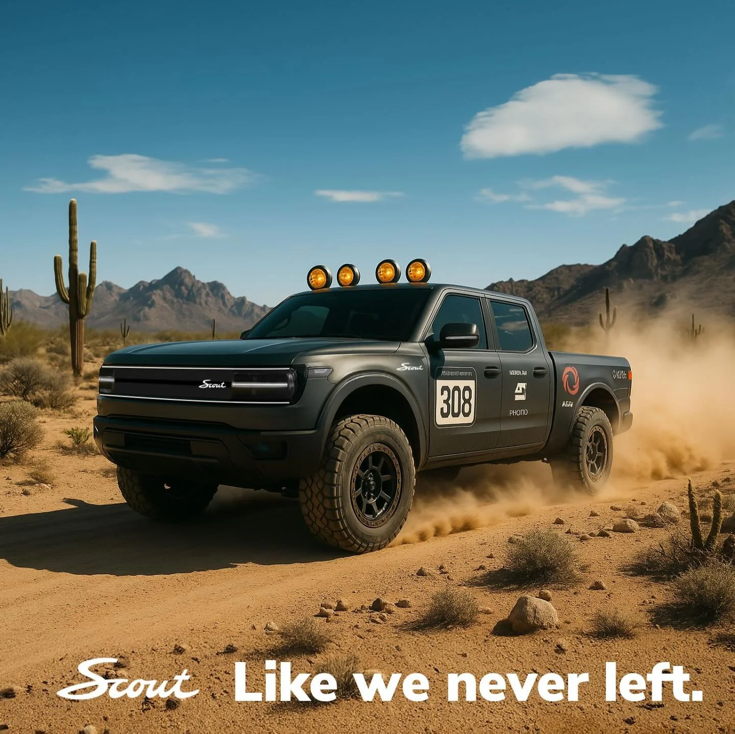 The dust never settled. Scout is back where it belongs&mdash;racing in Baja with unfinished business. #backtobaja #ScoutMotors
.
.
.
.
.
.
.
Please hire me 🙏