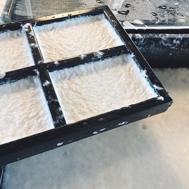 Still here. Still making paper. Still without the right words. Thinking I&rsquo;ll plan a day this upcoming week (while Peter isn&rsquo;t using power tools) to make some paper with you guys. A good ol&rsquo; IG live situation, splashing around and an