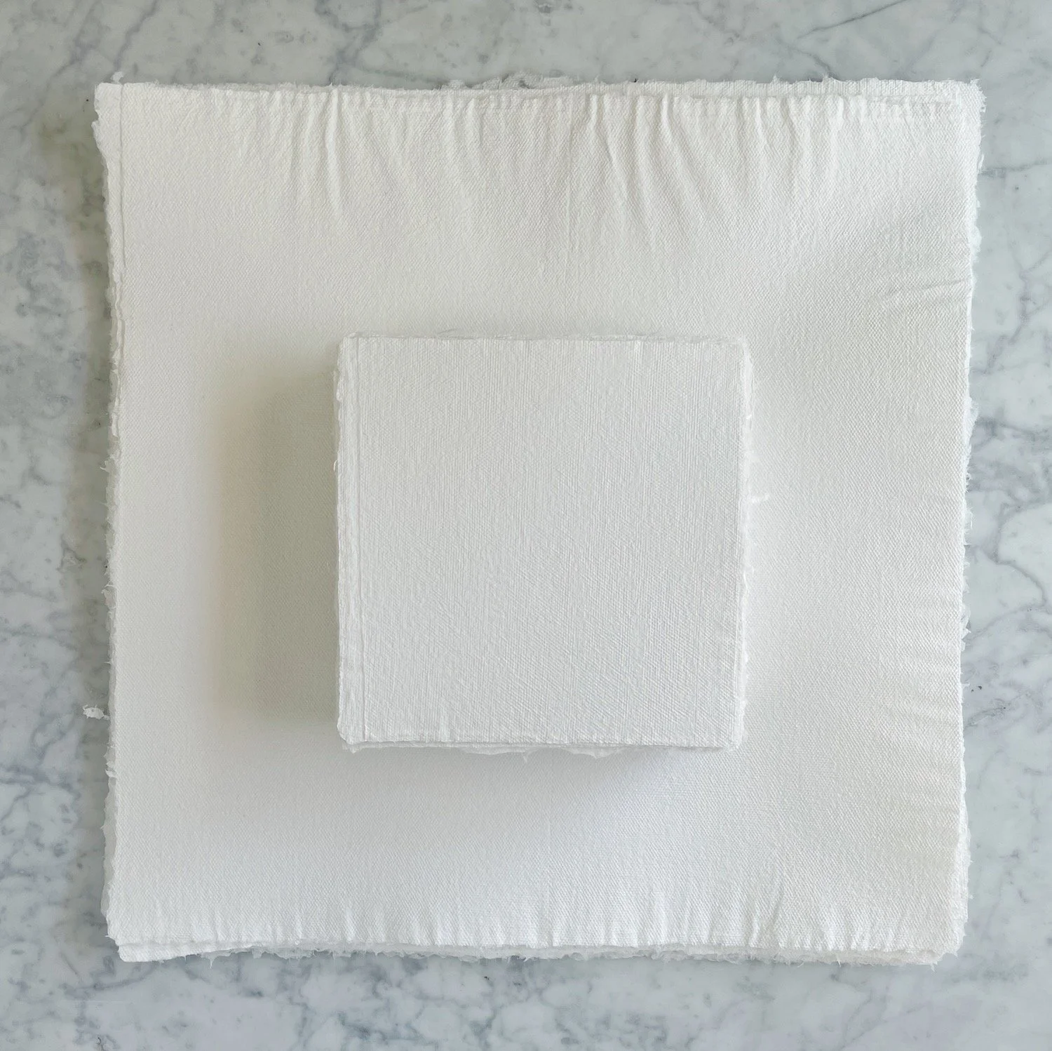 Canvas Textured Bleached Flax // Squares