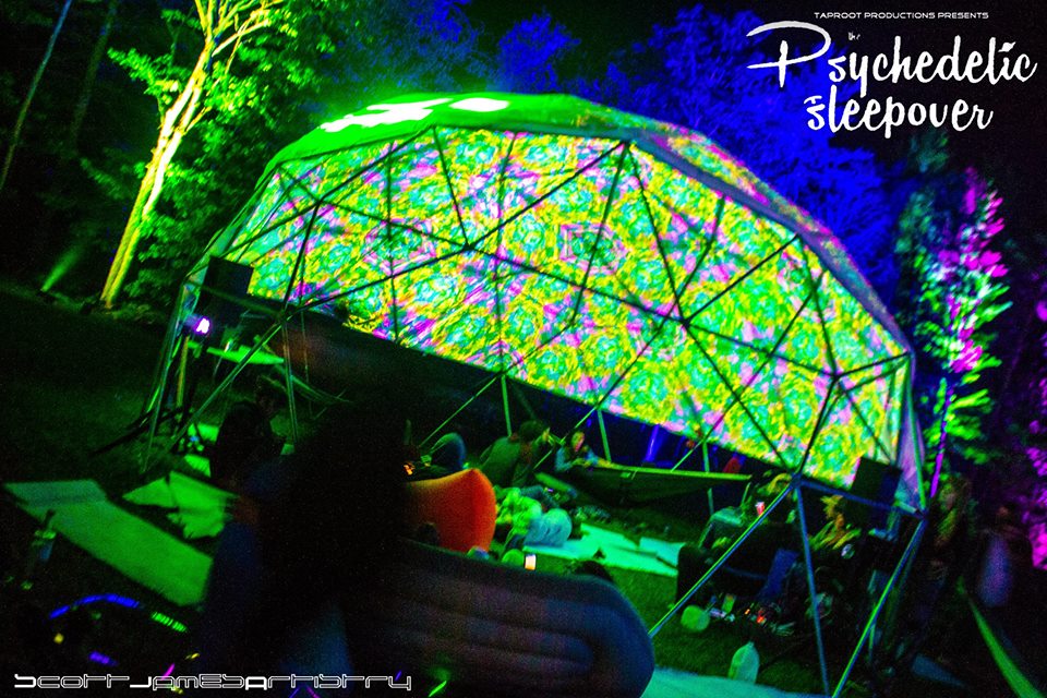 The geodome by Illumine Productions was the spot for late night shenanigans (Credit: Scott James Artistry)