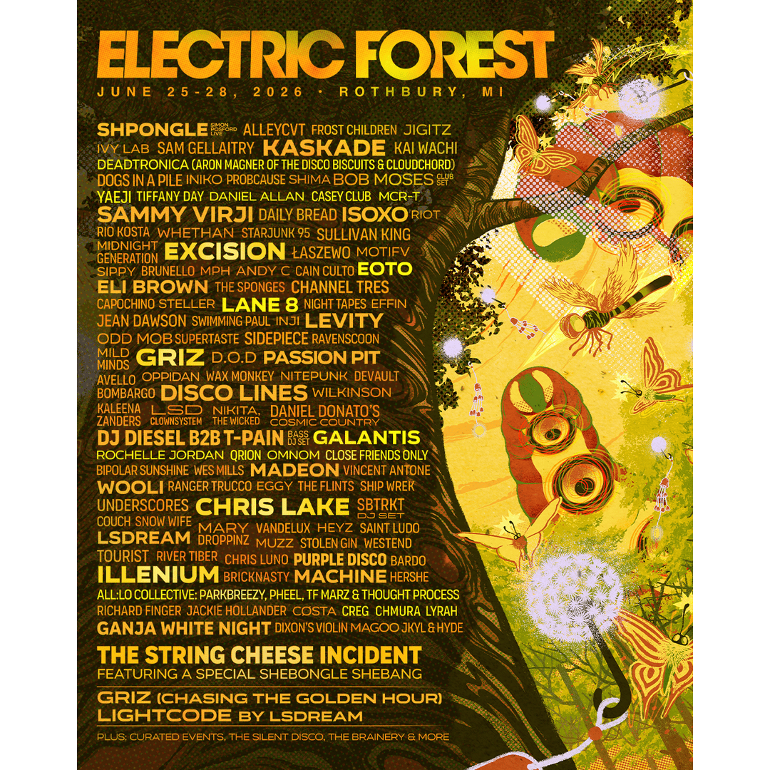 Electric Forest 2026 ft. Excision, Griz, Shpongle, Thought Process, pheel., parkbreezy &amp; Many More - Rothbury, MI