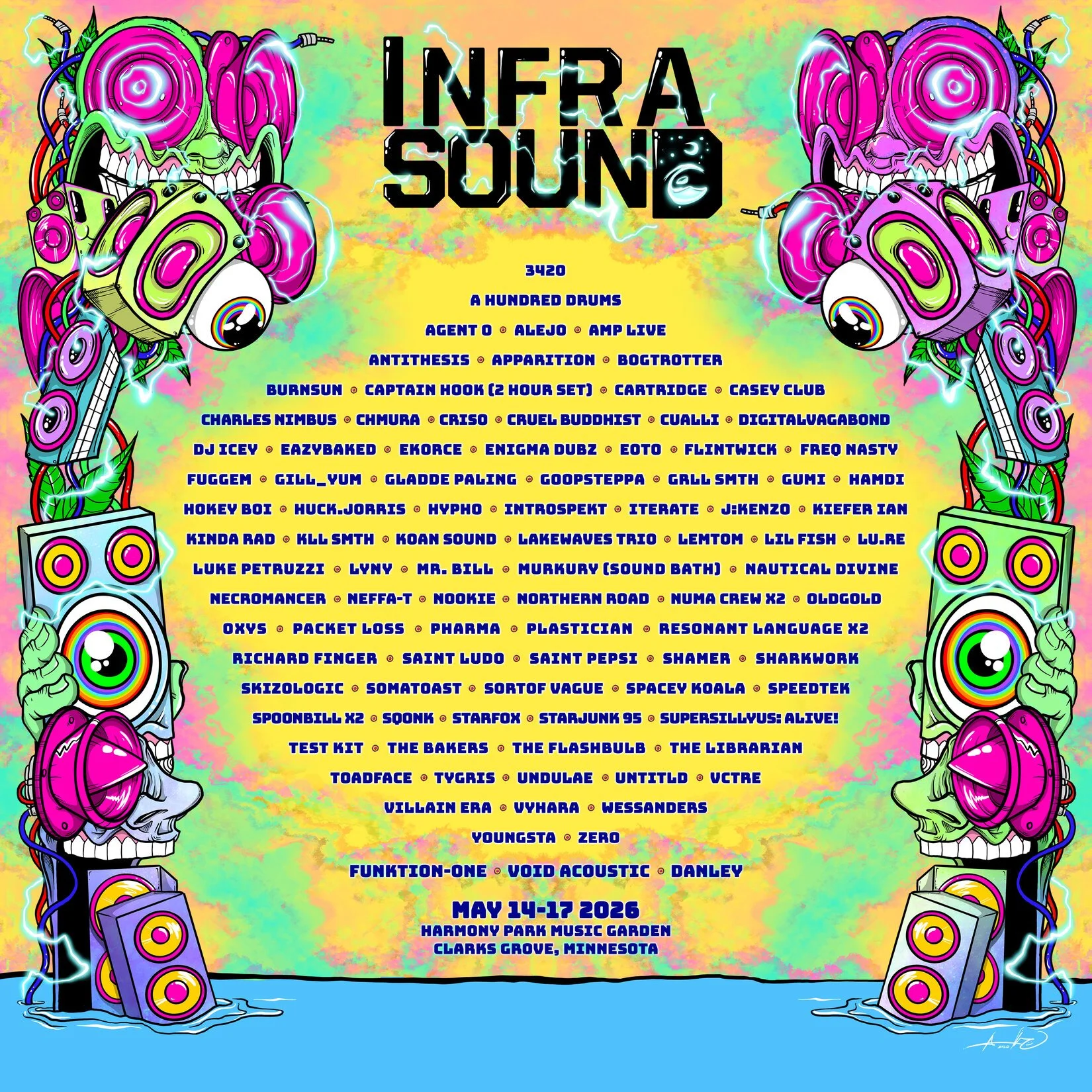Infrasound 2026 ft. Koan Sound, Resonant Language (x2), 3420, Tygris, Villain Era, Wessanders, &amp; many more @ Harmony Park - Clarks Grove, MN