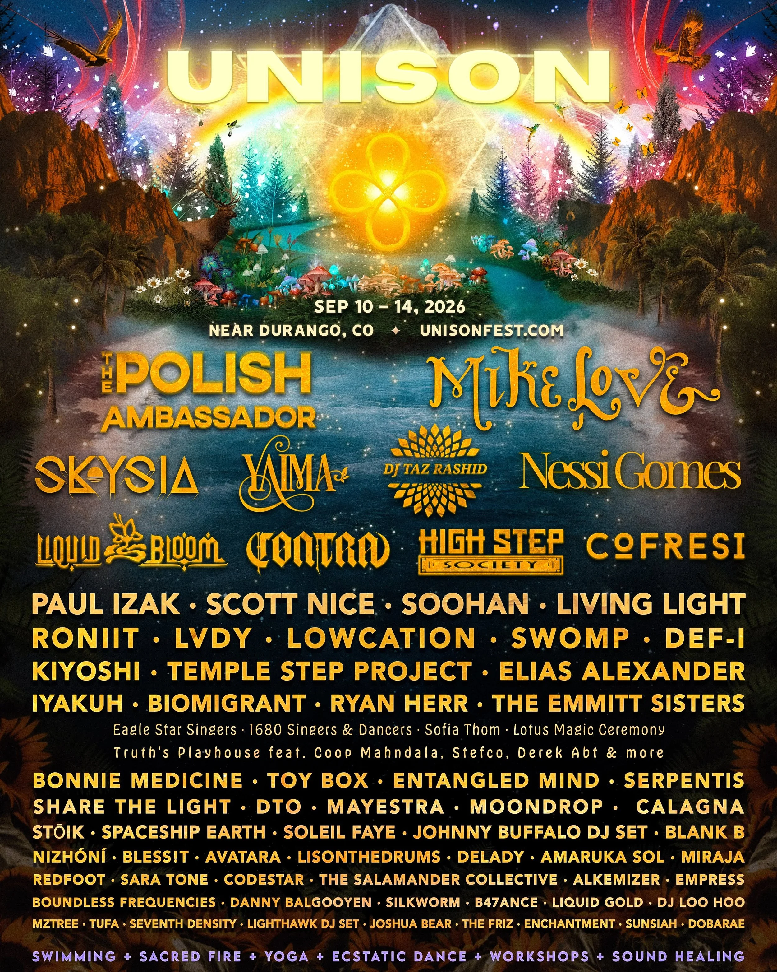 Unison Festival ft. The Polish Ambassador, Mike Love, Skysia, Entangled Mind, and many more at Tico Time River Resort - Aztec, NM