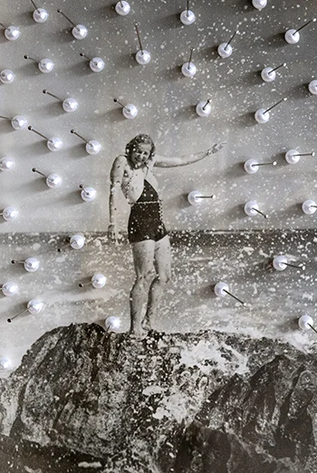 Pearls and Needles (found photograph with pins and beads) from the series Miss Solitude, 2017. © Birthe Piontek