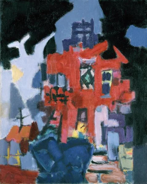 Jacob Kainen, House with Black Sky, 1949, oil on canvas, Smithsonian American Art Museum, Gift of Mrs. Betty B. Ross, 1979.81.