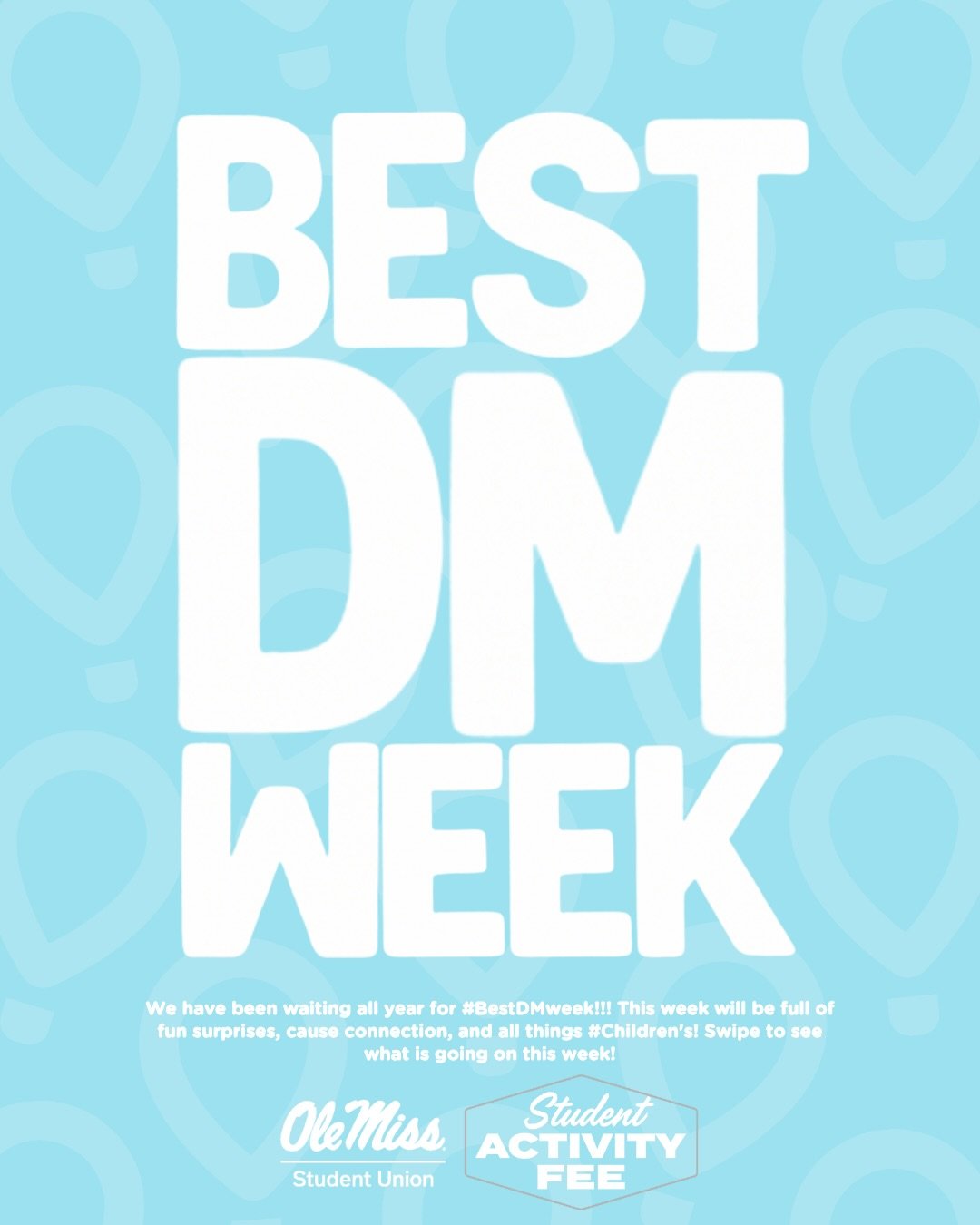 THE BEST WEEK OF THE YEAR IS HERE!!!

We have been waiting all year for #BestDMweek!!! This week will be full of fun surprises, cause connection, and all things #Children&rsquo;s! 

We will wrap up the week with our 12 hour dance marathon!! and we CA