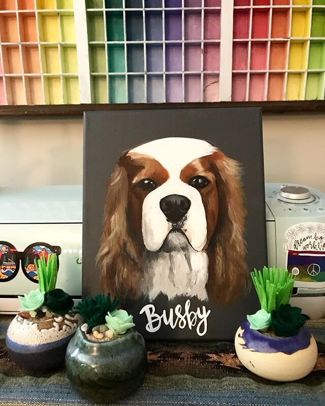 It&rsquo;s always sad painting these memorial pieces of people&rsquo;s furry family members, but I love knowing that they chose to honor them by having me capture them in a painting. Order form in my bio. &bull;
&bull;
&bull;
&bull;
#petportrait #dog