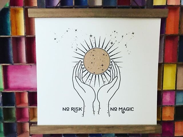 @scoutscoffeebar always has the perfect goodies (drinks and snacks included). This print is going to be my mantra for this next chapter of life. ✨
&bull;
&bull;
&bull;
#magic #art #nj #scoutscoffeebarandmercantile #shopsmall #shoplocal #smallbusiness