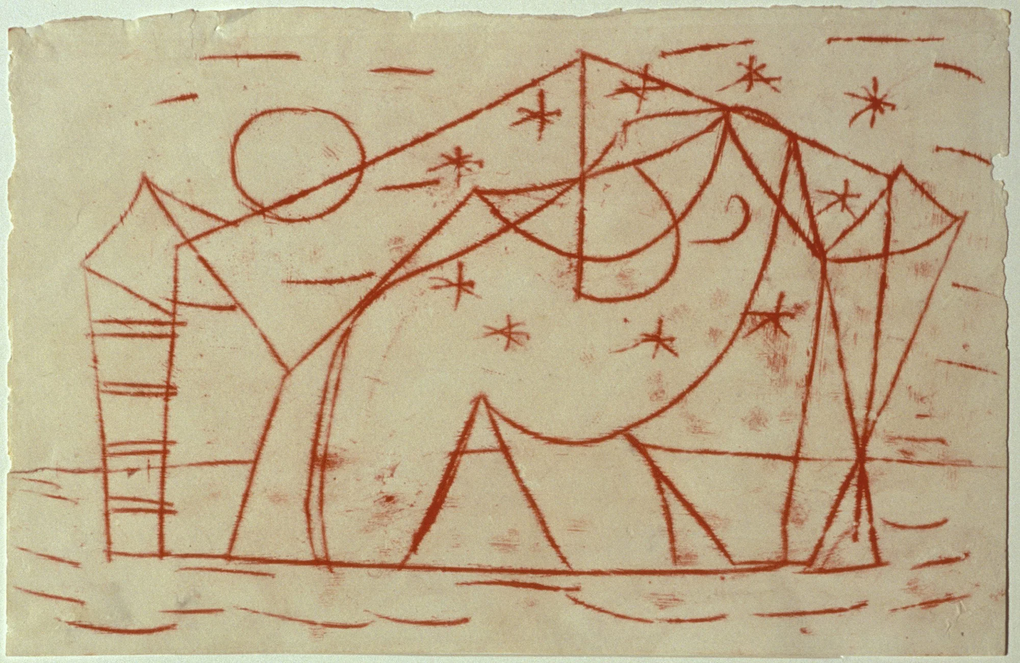 Sidney Nolan Abstract Drawing c.1940 transfer drawing on tissue paper 28.5 x 44.5 cm Heide Museum of Modern Art, Melbourne Bequest of John and Sunday Reed 1982 © Sidney Nolan Trust