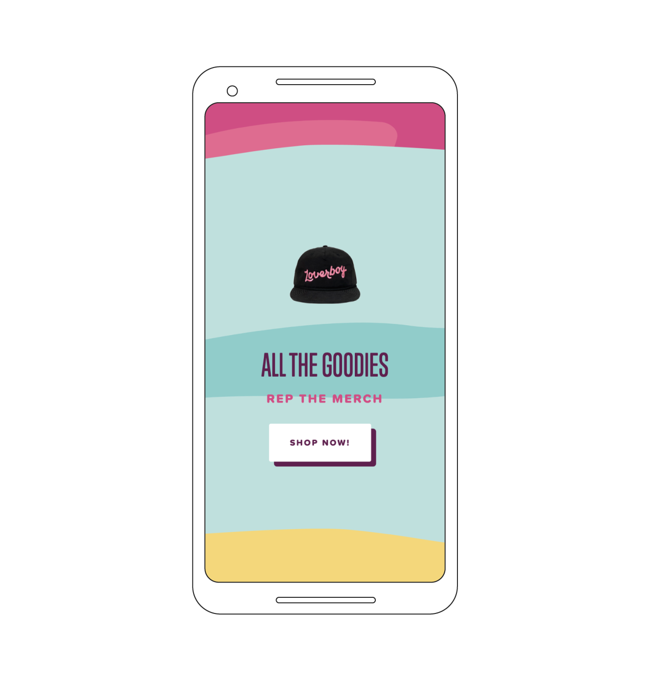 mobile screenshot of loverboy hat merchandise