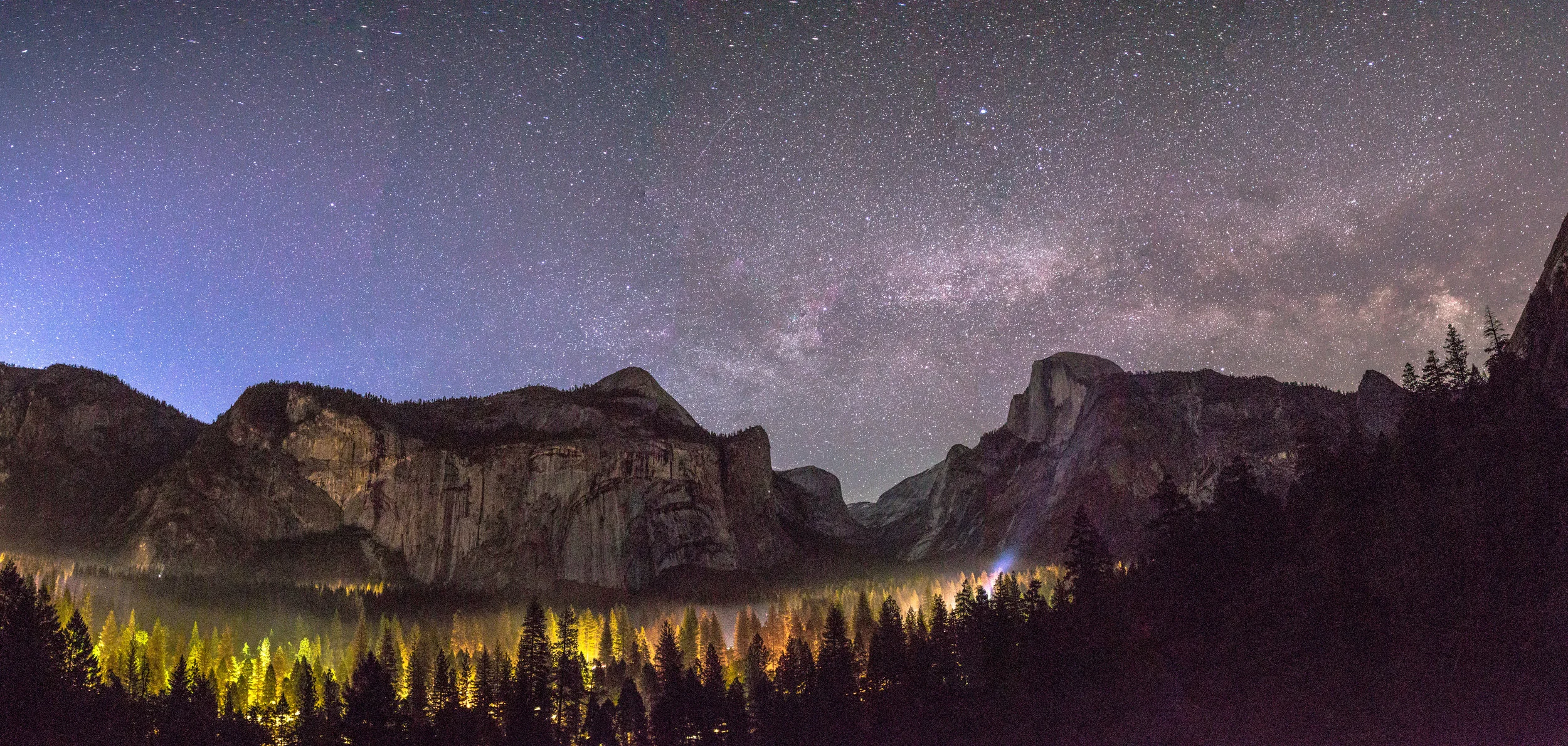 Valley Lights with Milky Way